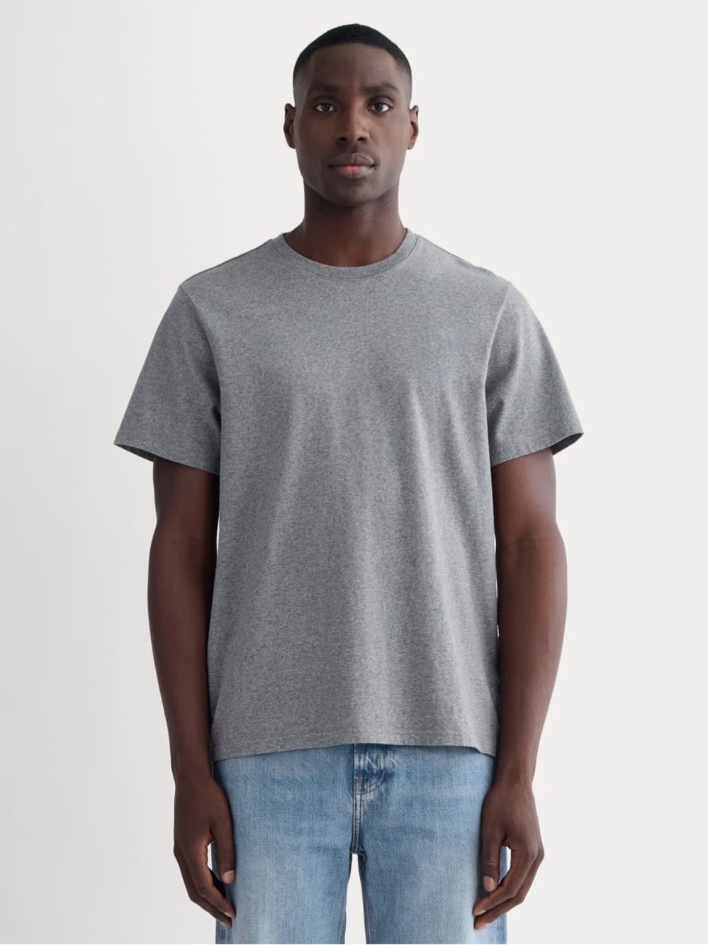 Everlane The Premium-Weight Crew Mid Heathered Grey Size XL NWOT Organic Cotton